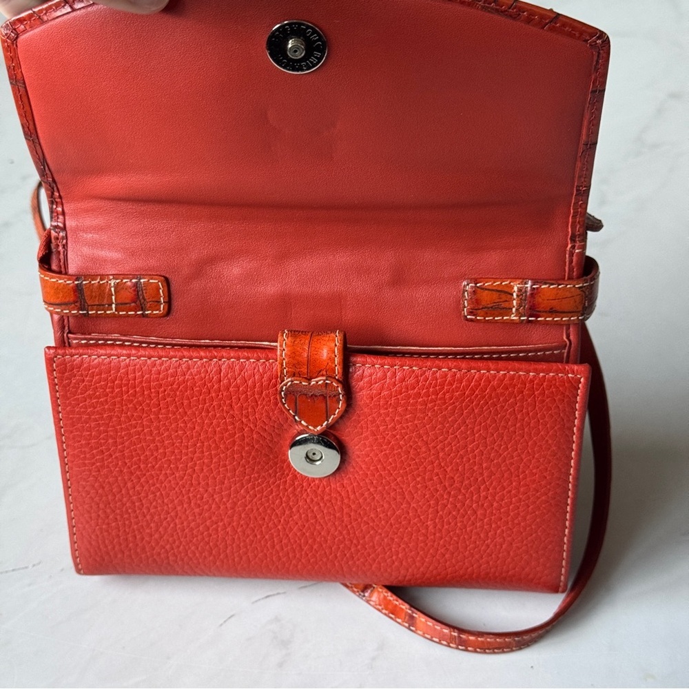 Brighton Burnt Orange Crossbody Organizer Leather Bag near perfect condition - Picture 7 of 12